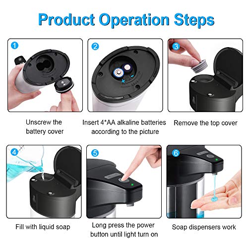 Beeasy Dispensador Jabón Automático,400mL Dosificador Gel Hidroalcohólico Automatico,Montable en la Pared,IPX7 Impermeable para Cocina,Baño,Aseo,Escuela,Hospital,Hotel,Restaurante,Lugar Público