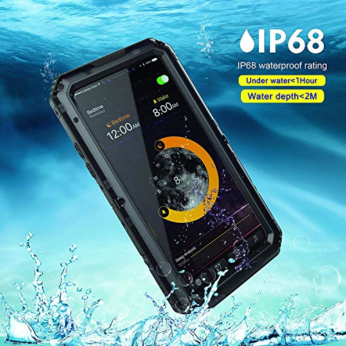Beeasy Funda Antigolpes iPhone X,[Sumergible] Carcasa Impermeable 360 Protección Completa Resistente Reforzada Acuática Waterproof Metálica Grado Militar Aluminio Antipolvos Case para iPhone 10,Negro