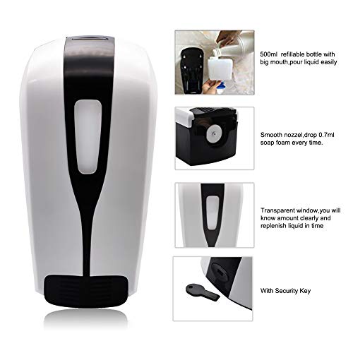 BeiLan Dispensador de jabón Manual, dispensador de Gel de Ducha – montado en la Pared para champú o Limpiador de Manos (500 ml)