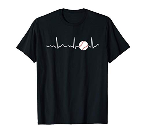 Béisbol: latidos del corazón, línea del corazón, pulso, Blan Camiseta