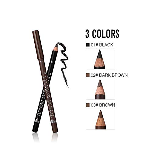 Beito 1 PC Impermeable Pro Eyebrow Pen Lápices de cejas a prueba de manchas de larga duración Microblading Eyeliner ceja Lápiz Ojos Maquillaje Cejas Definidas Cejas naturales (02 Marrón Oscuro)