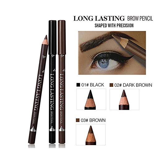 Beito 1 PC Impermeable Pro Eyebrow Pen Lápices de cejas a prueba de manchas de larga duración Microblading Eyeliner ceja Lápiz Ojos Maquillaje Cejas Definidas Cejas naturales (02 Marrón Oscuro)