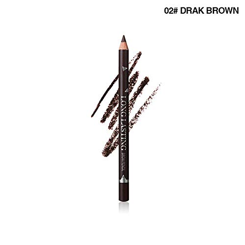 Beito 1 PC Impermeable Pro Eyebrow Pen Lápices de cejas a prueba de manchas de larga duración Microblading Eyeliner ceja Lápiz Ojos Maquillaje Cejas Definidas Cejas naturales (02 Marrón Oscuro)