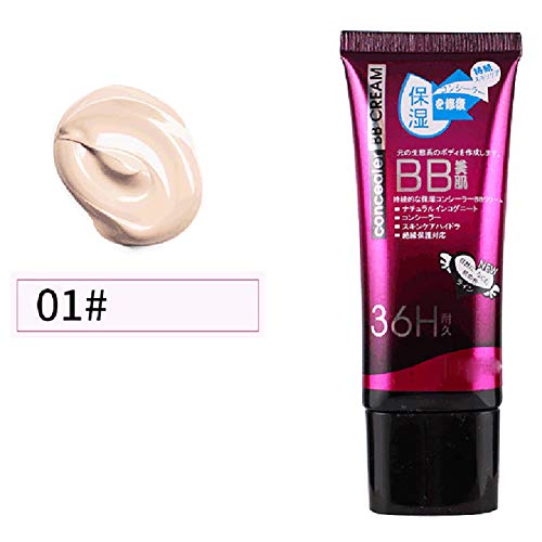 Beito 1 UNID Natural BB Cream Ligero Base Hidratante BB Cream Con Spf Protección Solar Brillo para la Piel y Crema Antienvejecimiento Para Todo Tipo de Piel(01Ivory White)