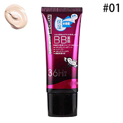 Beito 1 UNID Natural BB Cream Ligero Base Hidratante BB Cream Con Spf Protección Solar Brillo para la Piel y Crema Antienvejecimiento Para Todo Tipo de Piel(01Ivory White)