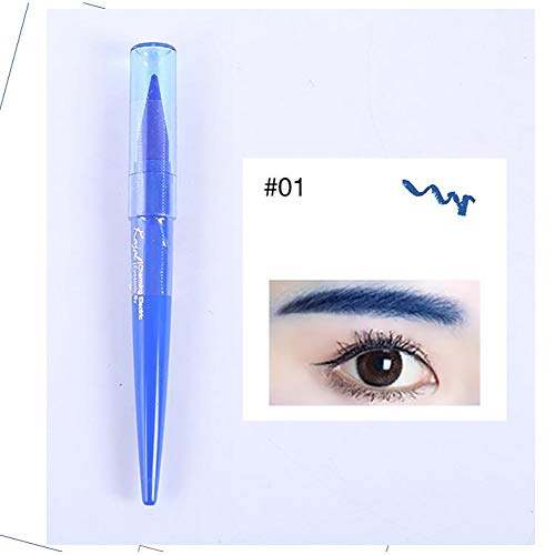 Beito 1PC Colorido Eyeliner High Pigmented Eyeliner Lápiz delineador de ojos a prueba de agua Ceja Pluma Herramienta de maquillaje Punta de fusión para línea precisa (azul)