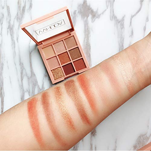 Beito 1PC Paleta de sombra de ojos con brillo mate Sombra de ojos Pro Sombra de ojos de 9 colores Polvo de ojos altamente pigmentado Paleta de colores cosméticos de Warm Colors