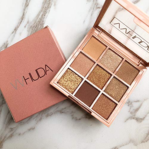 Beito 1PC Paleta de sombra de ojos con brillo mate Sombra de ojos Pro Sombra de ojos de 9 colores Polvo de ojos altamente pigmentado Paleta de colores cosméticos de Warm Colors