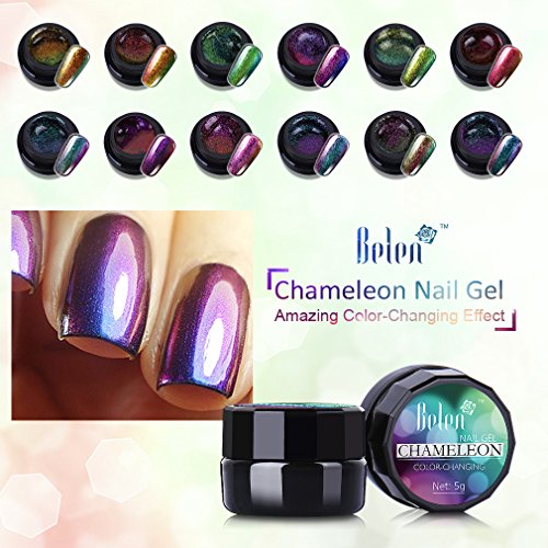 Belen Esmaltes Semipermantes Esmalte de Uñas de Gel Nuevo Efecto de Camaleón con Brilo Soak-off UV LED Manicura y Pedicura 5ml-3007