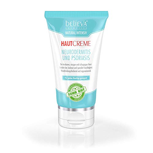 Believa Natural Intensiv Crema de piel - 100% Vegano - Para neurodermitis y psoriasis - 30ml