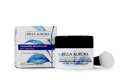 Bella Aurora Mascarilla Facial Detoxificante Anti-Manchas, Mascarilla Natural, Elimina Impurezas y Reduce los Poros, Ilumina y Unifica el Tono, Textura Cremosa, 30 ml