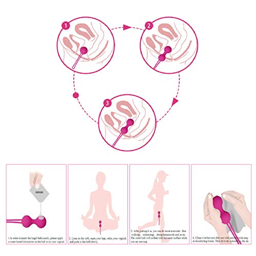 Belmalia 3 Bolas Chinas Vaginales con Núcleo Magnético Ejercicios Kegel para el Control de la Vejiga y el Suelo Pélvico, Juego de 3 Bolas Ben Wa de Silicona Suave como el Terciopelo, Moradas