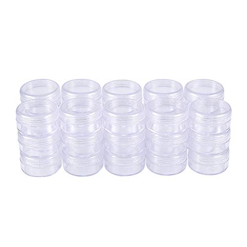 BENECREAT 30 Pack (10ml) Recipiente Vacío de Almacenamiento Bote de Plástico Transparente con Tapas de Rosca para Cuentas,Brillo,Maquillaje,Cosmeticos y Crema