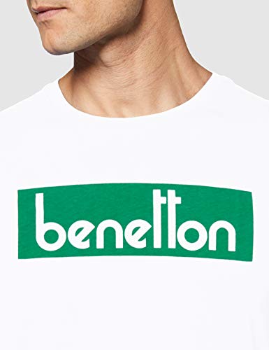 Benetton T-Shirt Camiseta de Tirantes, Blanco (Bianco 912), X-Large para Hombre