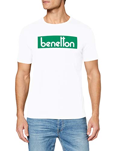 Benetton T-Shirt Camiseta de Tirantes, Blanco (Bianco 912), X-Large para Hombre