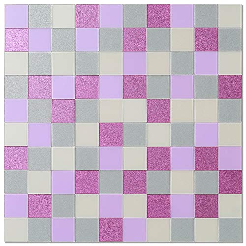 BeNice - Adhesivo para azulejos de mosaico para cocina, Bthroom y bricolaje (5 hojas, mezcla morada)