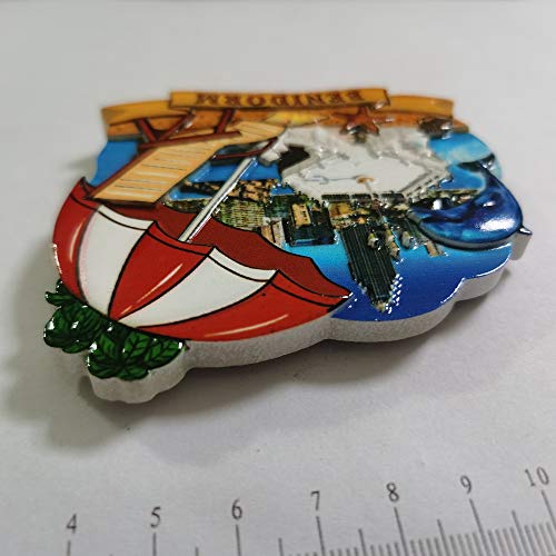 Benidorm España Imán para nevera 3D de resina recuerdos de viaje, hecho a mano para el hogar y la cocina decoración Benidorm imán para nevera colección regalo