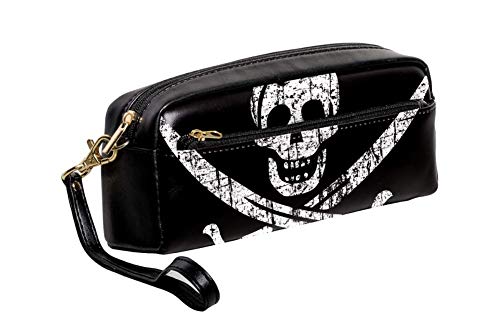 Bennigiry Bandera pirata Jolly Roger Estuche para lápices de gran capacidad con ojo de estuche para bolígrafos para niños y estudiantes, bolsa para viajes, escuela, pequeña bolsa de cosméticos