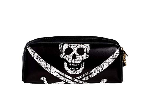 Bennigiry Bandera pirata Jolly Roger Estuche para lápices de gran capacidad con ojo de estuche para bolígrafos para niños y estudiantes, bolsa para viajes, escuela, pequeña bolsa de cosméticos