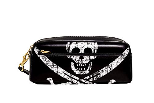 Bennigiry Bandera pirata Jolly Roger Estuche para lápices de gran capacidad con ojo de estuche para bolígrafos para niños y estudiantes, bolsa para viajes, escuela, pequeña bolsa de cosméticos