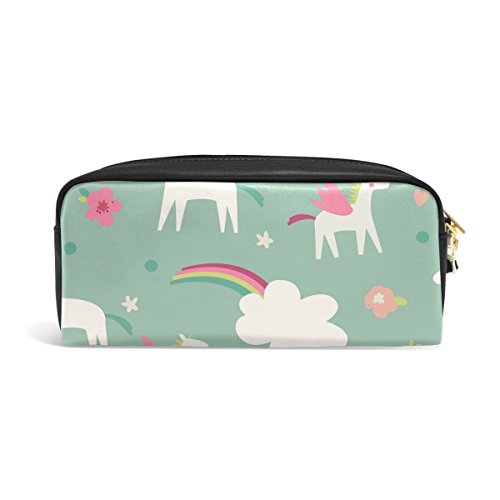 bennigiry Seamless Vector Patrón Con Cute Magic unicornios estuche, diseño de gran capacidad para los niños estudiantes lápiz bolsa bolsa bolsa para viajes escuela pequeña bolsa de cosméticos