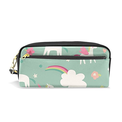 bennigiry Seamless Vector Patrón Con Cute Magic unicornios estuche, diseño de gran capacidad para los niños estudiantes lápiz bolsa bolsa bolsa para viajes escuela pequeña bolsa de cosméticos