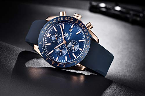 BENYAR Cuarzo cronógrafo Impermeable Relojes Business Casual Deporte Reloj de Pulsera