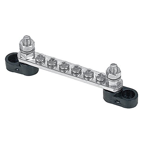 BEP BB-6W-2S/DSP Buss Bar - 6 way/100A w/ 2 Input Studs (w/ blk cover) by Ancor