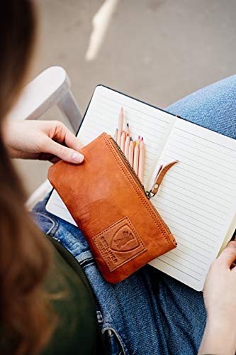 Berliner Bags Bolígrafo de cuero Estuche para lápices Monedero pequeño Hombre Mujer Marrón Vintage