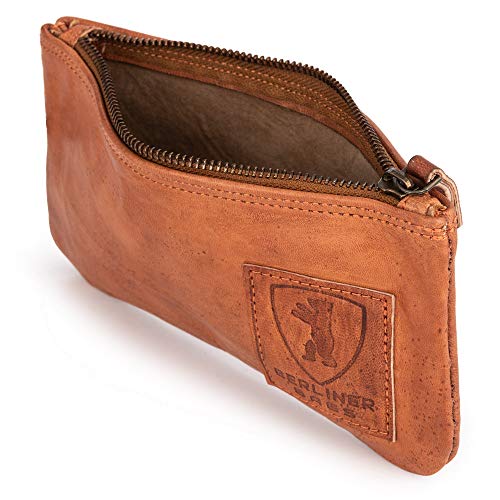 Berliner Bags Bolígrafo de cuero Estuche para lápices Monedero pequeño Hombre Mujer Marrón Vintage
