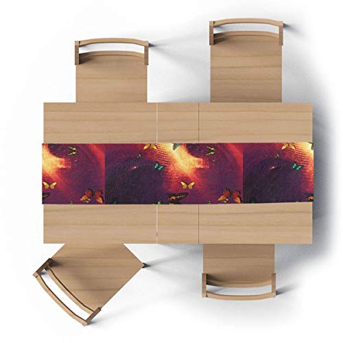 Beryl Shop Mariposas Abstracción Arte Photoshop Table Runner Dresser Cover Runner Bodas Banquete Decoración para el hogar 13 '' x90 '' Personalizado