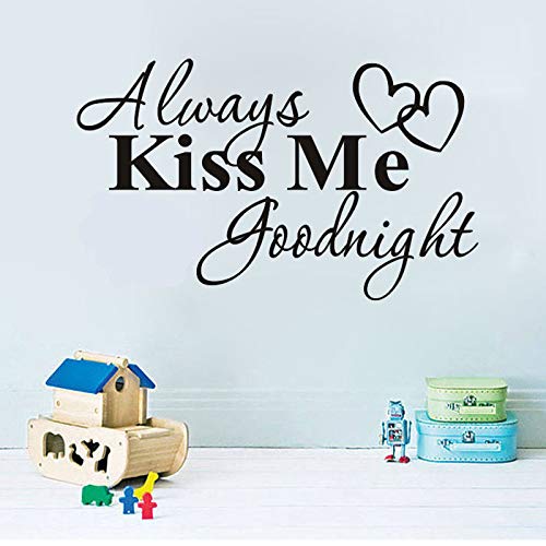 Bésame para siempre pintura de pared romántica amor pegatinas de pared dormitorio habitación de los niños cita calcomanías buenas noches decoración del hogar55.9x33cm