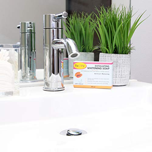 BeShiny - Jabón brillante para la piel con vitaminas de papaya Kojic acido glutatión, antiacné, antienvejecimiento, 200 g para iluminar manchas oscuras, evitar espinillas y eliminar puntos negros