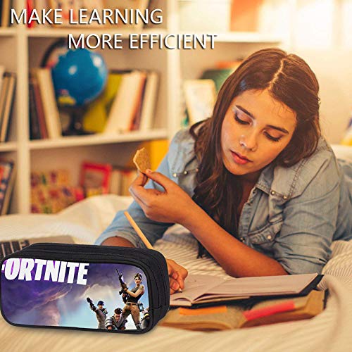 BESLIME Estuche Escolar, Estuche para Material Escolar y Viaje Double Estuche Dos Compartimentos, Canvas