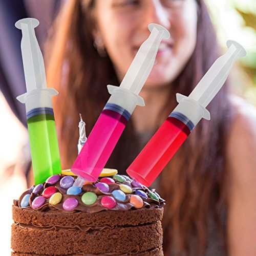 BESTONZON - Juego de 25 jeringas de gelatina para fiesta de 60 ml con 5 tapas extra - Durable reutilizable para Halloween, Navidad, cumpleaños y despedidas de soltero
