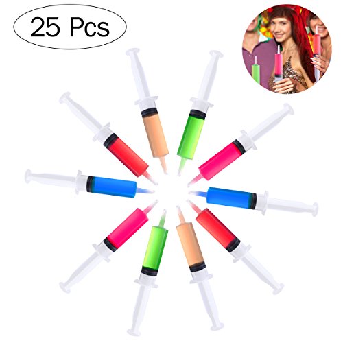 BESTONZON - Juego de 25 jeringas de gelatina para fiesta de 60 ml con 5 tapas extra - Durable reutilizable para Halloween, Navidad, cumpleaños y despedidas de soltero