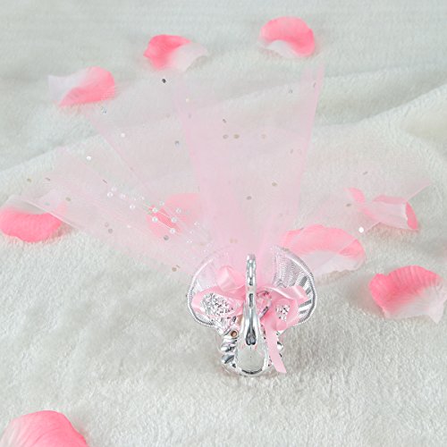 BESTOYARD 10 piezas de regalo de boda caja de dulces con forma de cisne creativo hueco cajas de dulces para el banquete de boda regalo de cumpleaños tamaño S (rosa)