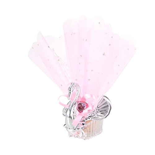 BESTOYARD 10 piezas de regalo de boda caja de dulces con forma de cisne creativo hueco cajas de dulces para el banquete de boda regalo de cumpleaños tamaño S (rosa)