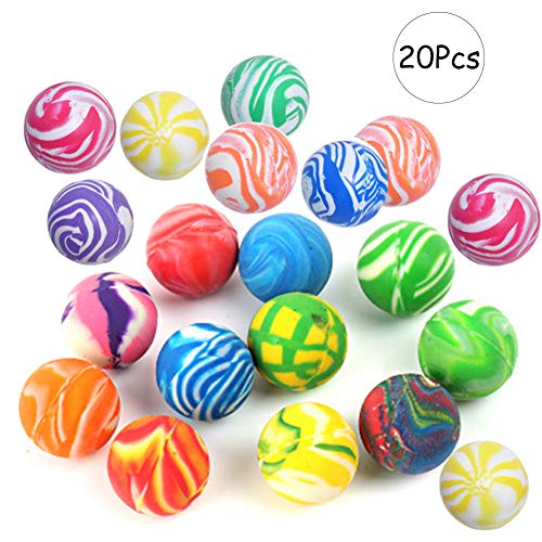 BETOY 20 pcs Bolas Rebotadoras Mini Goma - 25mm Pelotas Saltarinas Party Favour para Bolsas de Fiesta Rellenos Piñata, Premios Cumpleaños Regalos de Fiesta, niños