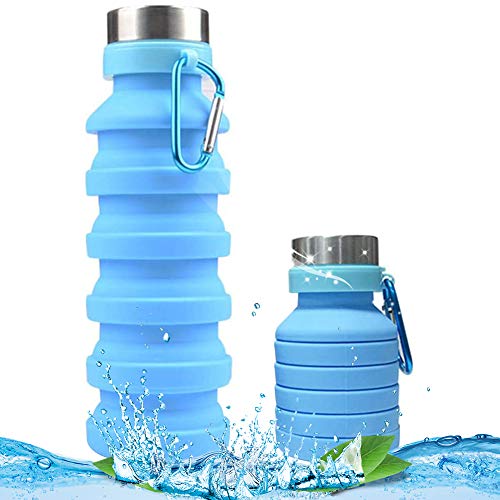 BETOY 550ML Botella de Agua Plegable – Botella de Agua Deporte,Reutilizables a Prueba de Fugas Botellas Potable con Filtro para niños, Colegio, Sport, Gimnasio, Trekking, Bicicleta