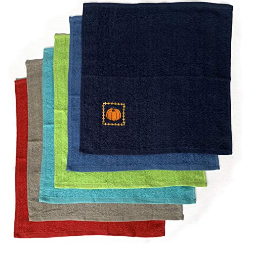 BEUFIRST Pack de 6 Paños de Cocina de Algodón 100% con Hilo en Rizo 50x50 cms. Dibujos Bordados. Tamaño 50X50 cms, Muy Absorbentes, Suaves y Duraderos