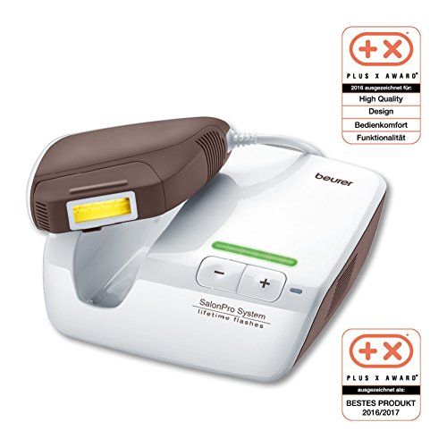 Beurer IPL10000+ - Depiladora de luz, pulsada con base, depilación definitiva, 250.000 pulsaciones, 3 niveles intensidad, función deslizar sin levantar, filtro UV, app IPL color blanco