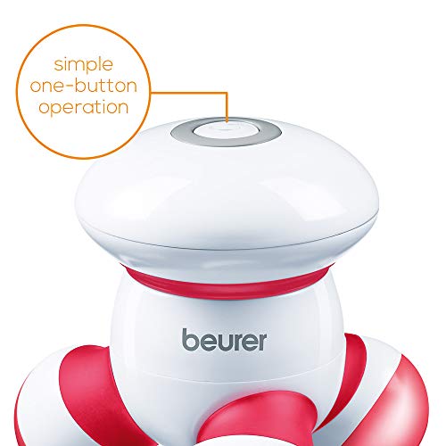 Beurer MG16 - Masajeador Mini aparato Vibratorio, con luz LED, color blanco y rojo