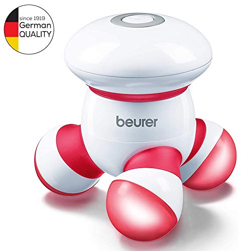 Beurer MG16 - Masajeador Mini aparato Vibratorio, con luz LED, color blanco y rojo