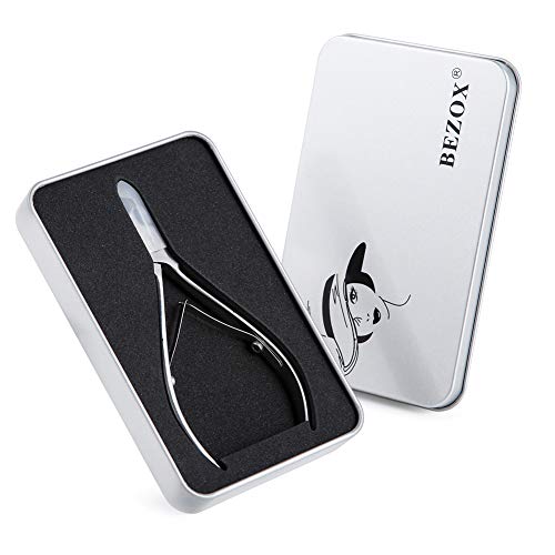 BEZOX Alicate para cutículas - cortador y removedor profesional de la cutícula del acero inoxidable para la piel muerta y la cutícula