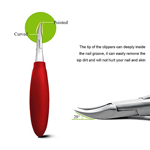 BEZOX Alicates Cortaúñas de Precisión para uñas Gruesas con Hongos o Incrustadas con Estuche de Metal
