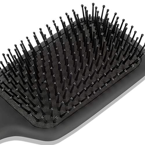 BFWood Cepillo de pelo con paleta desenredante grande, ideal para cabello húmedo o seco, para mujeres, hombres y niños, No más pelo enredado(negro mate)