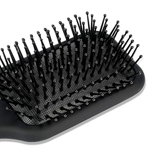 BFWood Cepillo de pelo con paleta desenredante mediana, ideal para cabello húmedo o seco, para mujeres, hombres y niños, No más pelo enredado(negro mate)