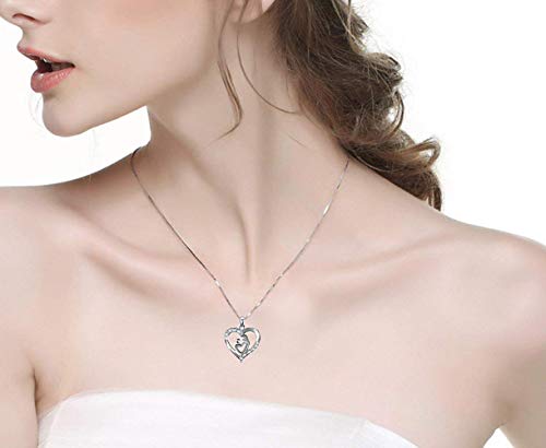 BGTY - Collar de plata esterlina 925 con colgante con forma de corazón Plateado