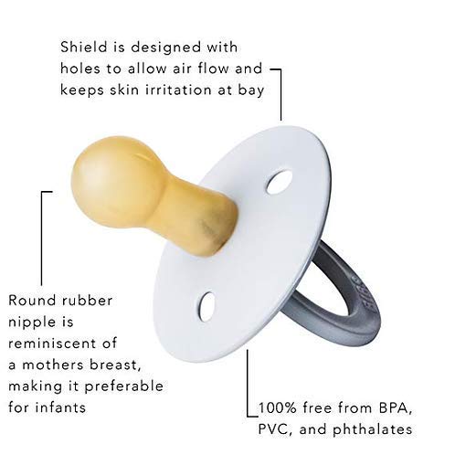 BIBS - Chupete de caucho natural con forma de cerezo (2 unidades) Woodchuck / Blush Talla:Größe: 1 (0 - 6 Monate)